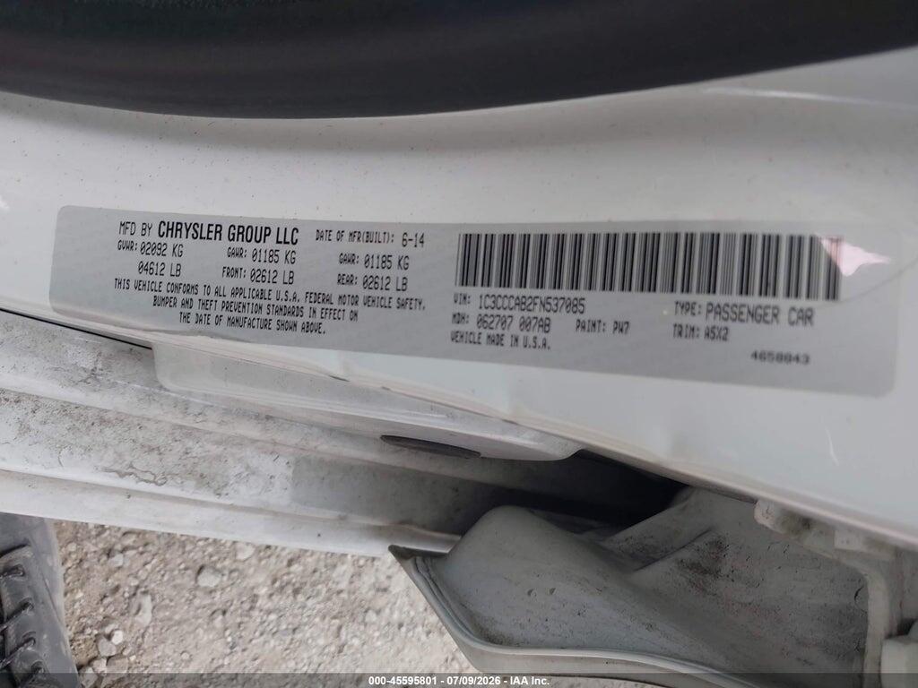 1C3CCCAB2FN537085 2015 CHRYSLER 200 photo no. 9