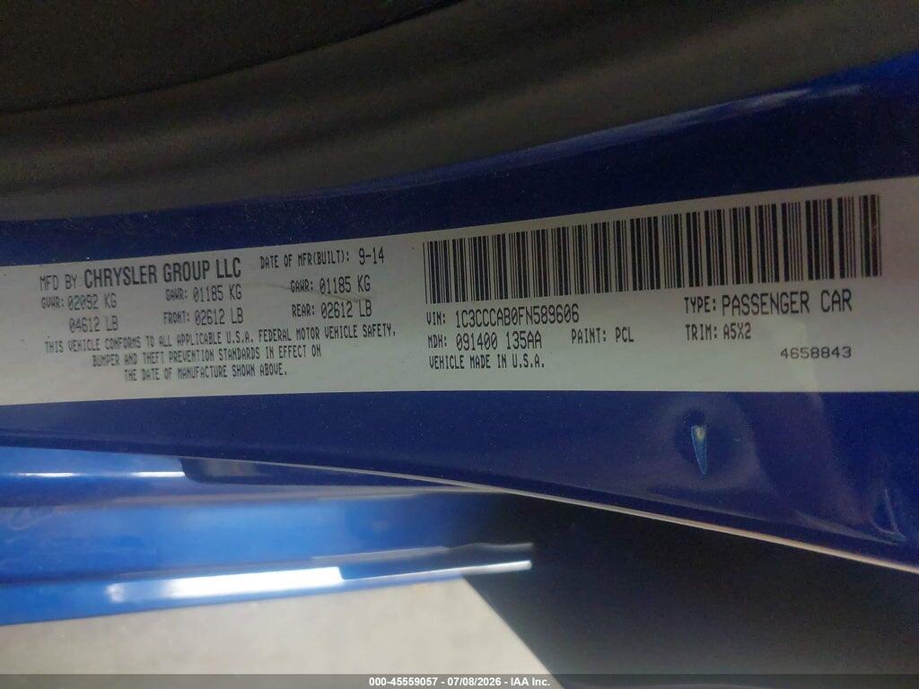 1C3CCCAB0FN589606 2015 CHRYSLER 200 photo no. 9