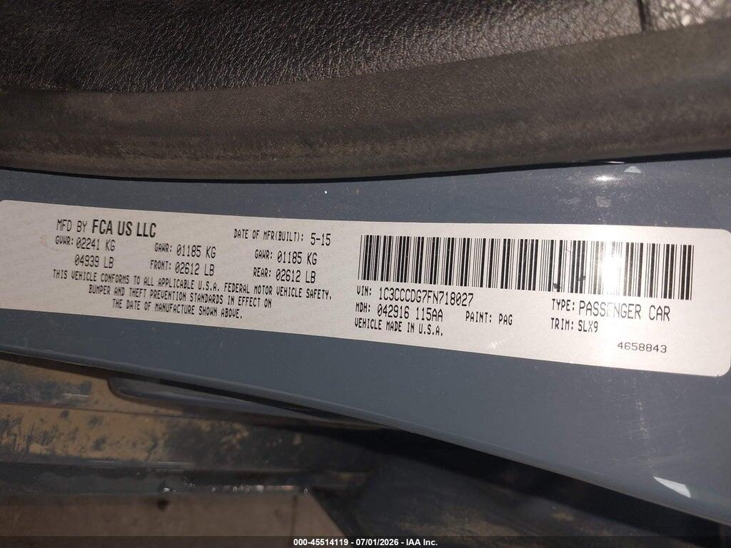 1C3CCCDG7FN718027 2015 CHRYSLER 200 photo no. 9