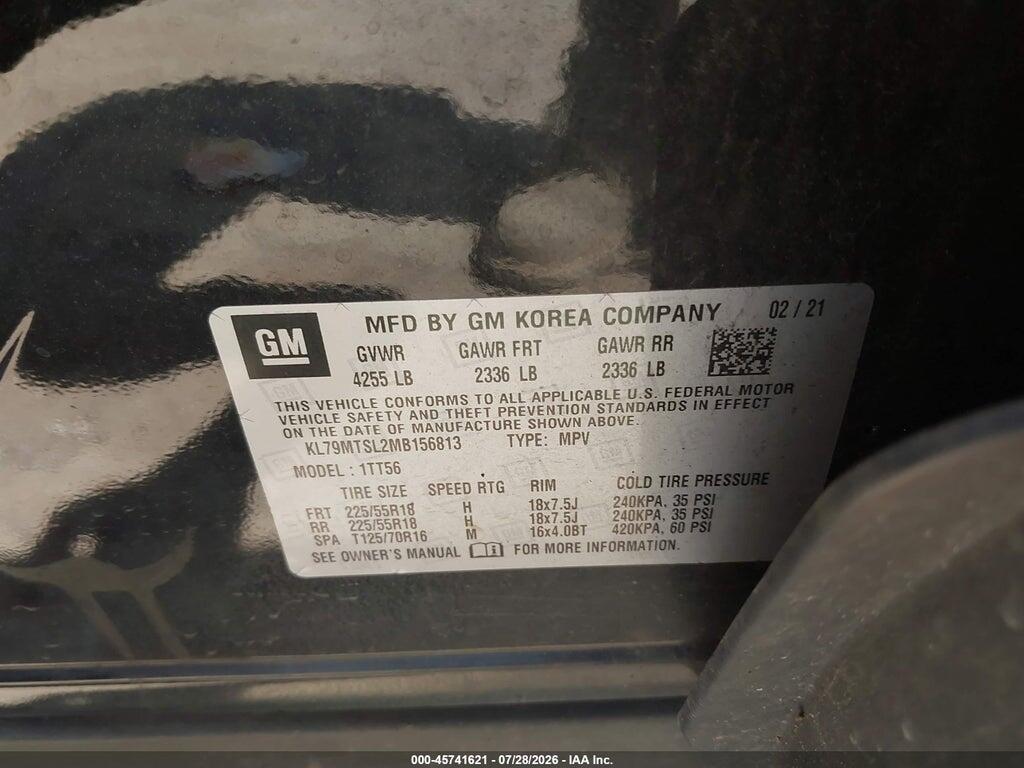 KL79MTSL2MB156813 2021 CHEVROLET TRAILBLAZER photo no. 9