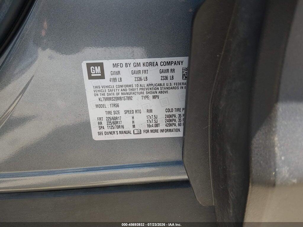 KL79MMS20MB157892 2021 CHEVROLET TRAILBLAZER photo no. 9