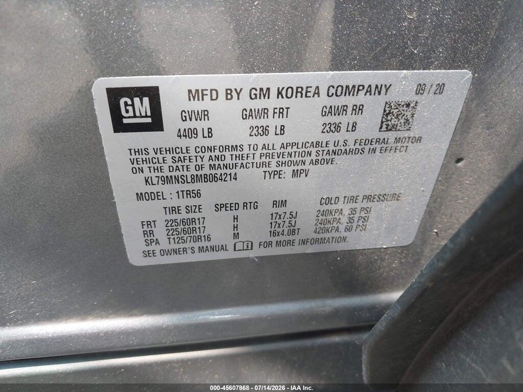KL79MNSL8MB064214 2021 CHEVROLET TRAILBLAZER photo no. 9