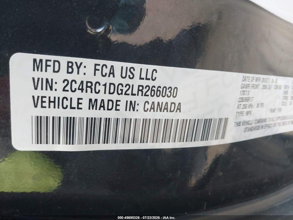 2C4RC1DG2LR266030 2020 CHRYSLER VOYAGER photo no. 9