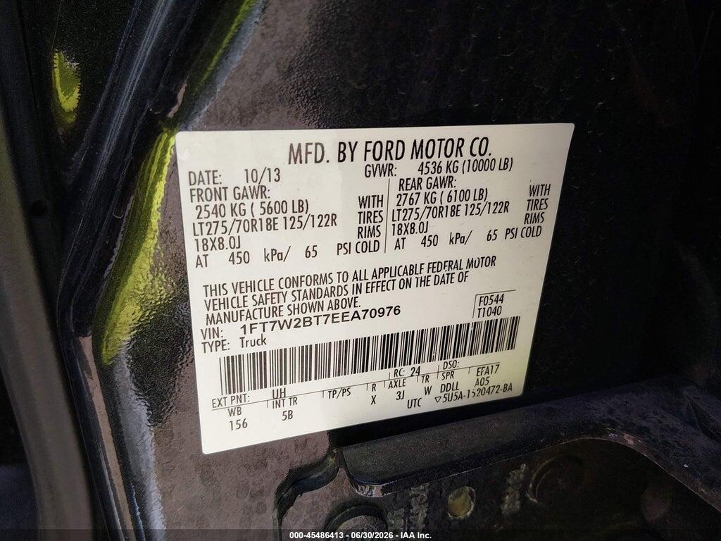 1FT7W2BT7EEA70976 2014 FORD F-250 photo no. 9