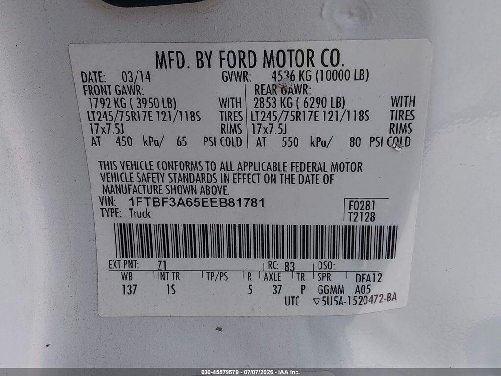 1FTBF3A65EEB81781 2014 FORD F-350 photo no. 9