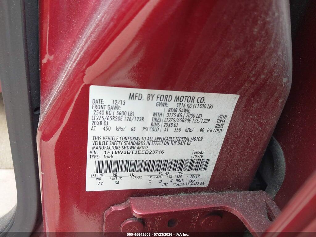 1FT8W3BT3EEB23716 2014 FORD F-350 photo no. 9