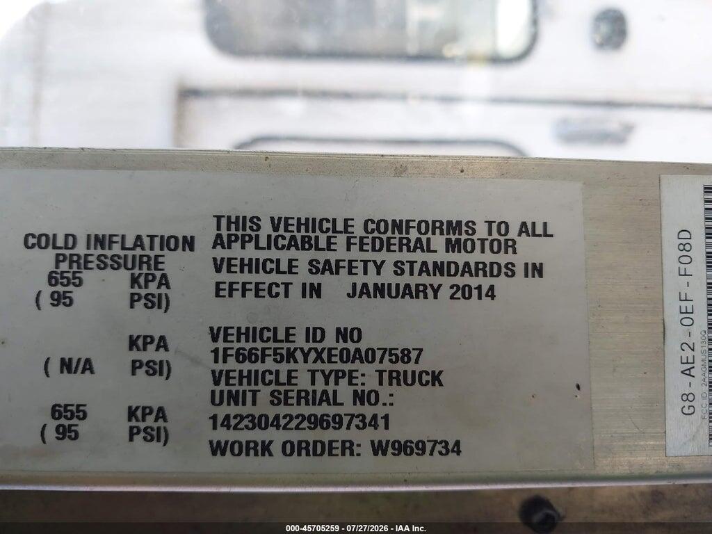 1F66F5KYXE0A07587 2014 FORD F-59 COMMERCIAL STRIPPED photo no. 8