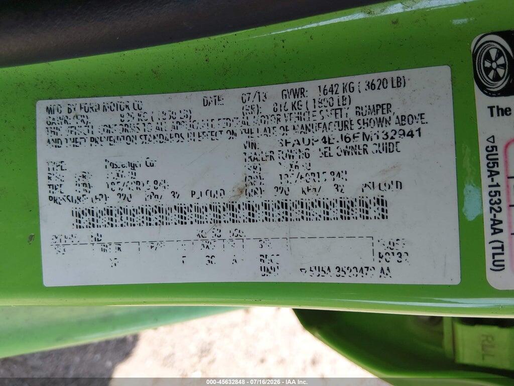 3FADP4EJ6EM132941 2014 FORD FIESTA photo no. 9