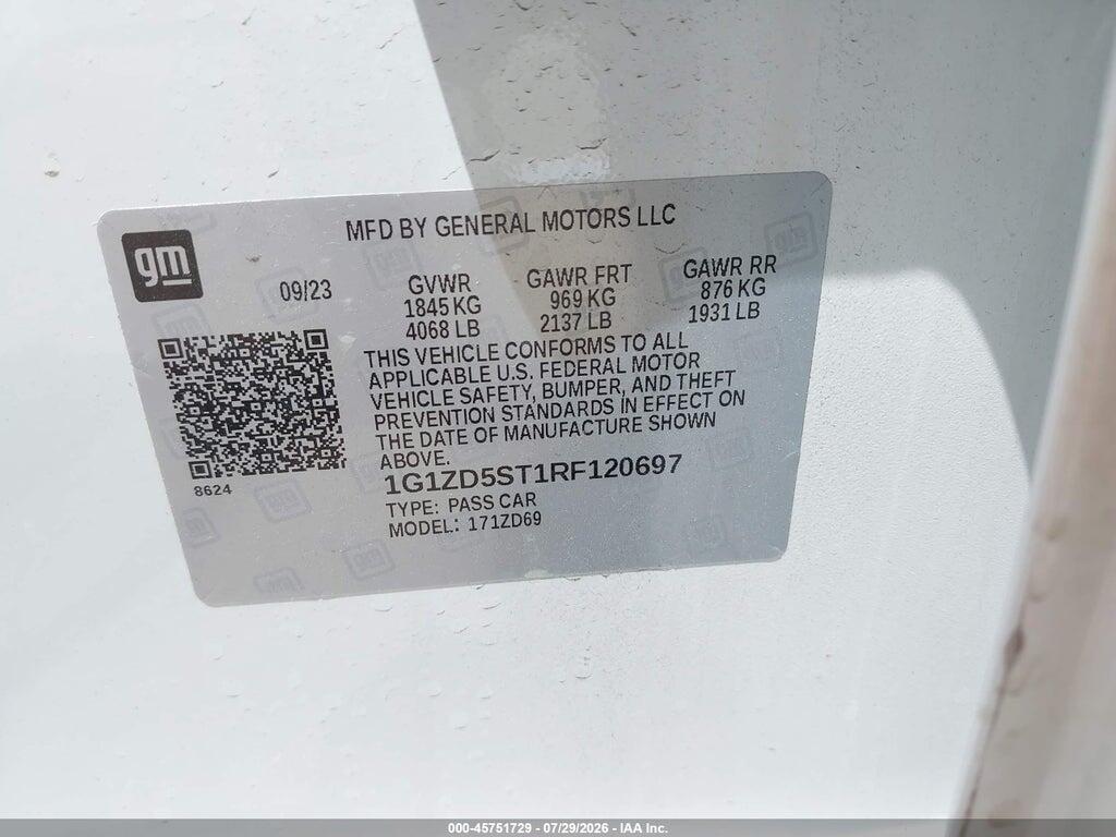 1G1ZD5ST1RF120697 2024 CHEVROLET MALIBU photo no. 9