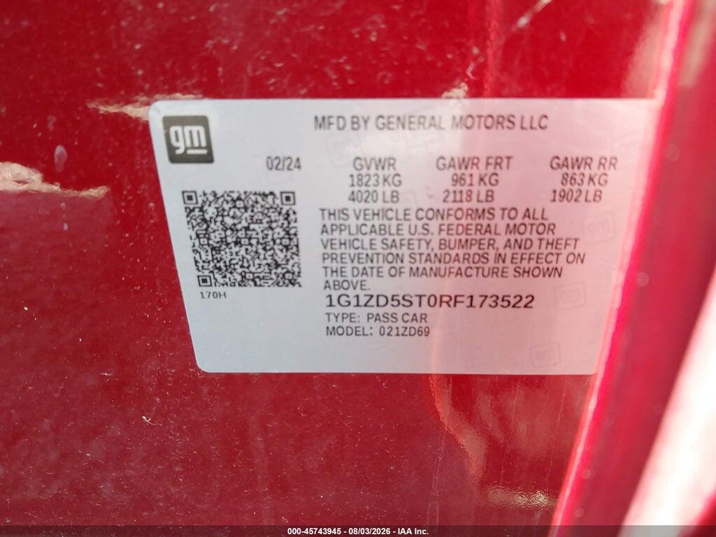 1G1ZD5ST0RF173522 2024 CHEVROLET MALIBU photo no. 9