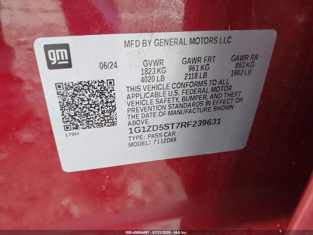 1G1ZD5ST7RF239631 2024 CHEVROLET MALIBU photo no. 9