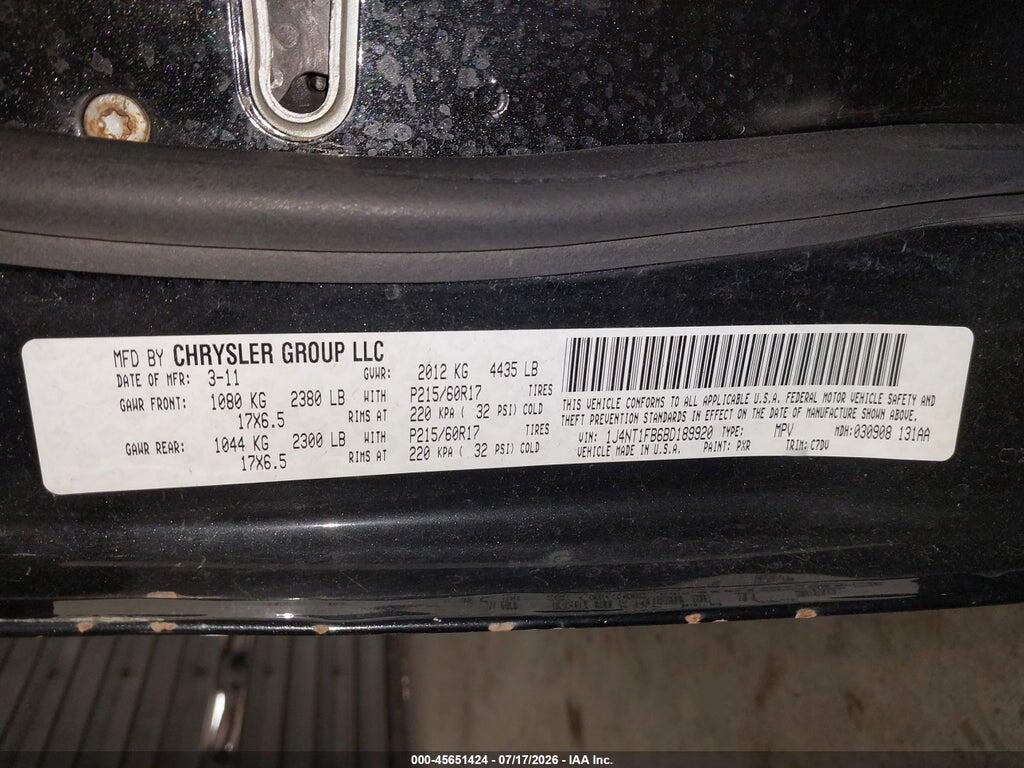 1J4NT1FB6BD189920 2011 JEEP COMPASS photo no. 9
