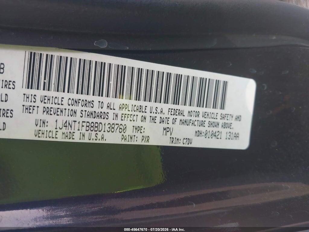 1J4NT1FB8BD138760 2011 JEEP COMPASS photo no. 9