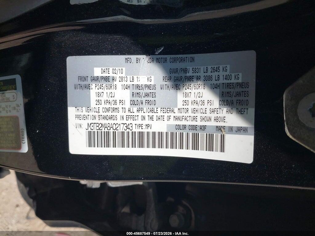 JM3TB2MA8A0217343 2010 MAZDA CX-9 photo no. 9