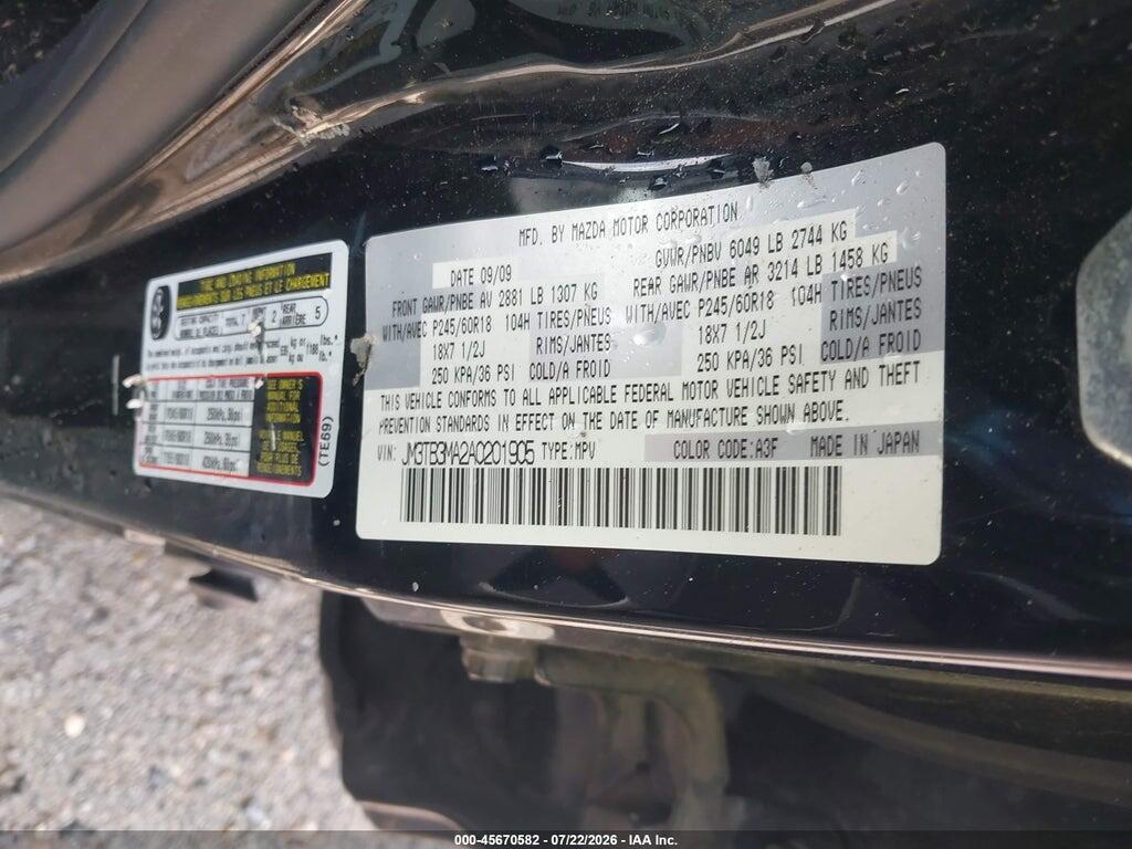 JM3TB3MA2A0201905 2010 MAZDA CX-9 photo no. 9
