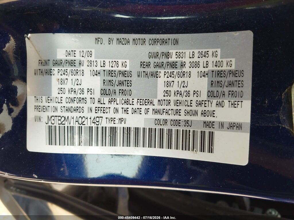 JM3TB2MV1A0211497 2010 MAZDA CX-9 photo no. 9