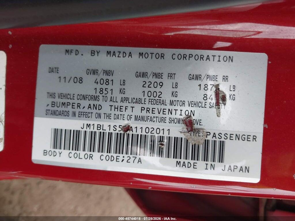 JM1BL1S56A1102011 2010 MAZDA MAZDA3 photo no. 9