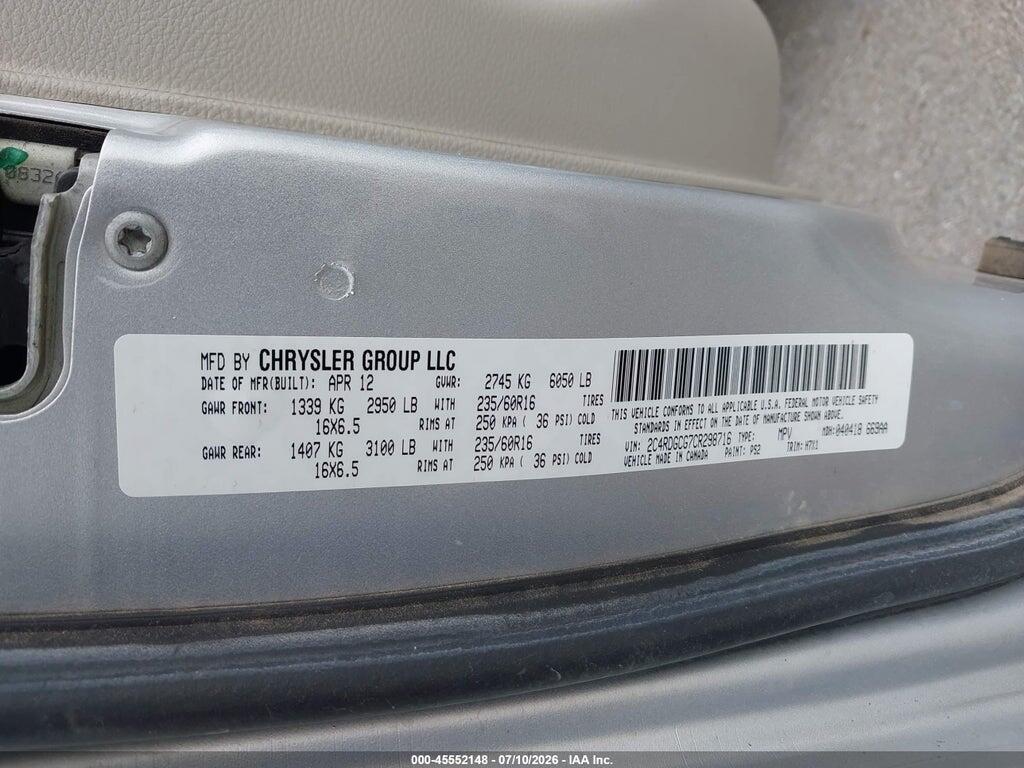2C4RDGCG7CR298716 2012 DODGE GRAND CARAVAN photo no. 9