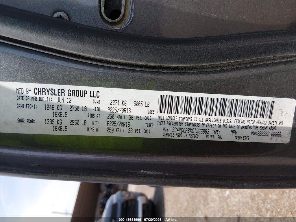 3C4PDCABXCT366883 2012 DODGE JOURNEY photo no. 9