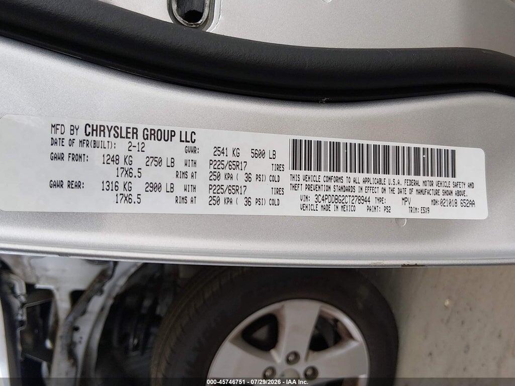 3C4PDDBG2CT278944 2012 DODGE JOURNEY photo no. 9