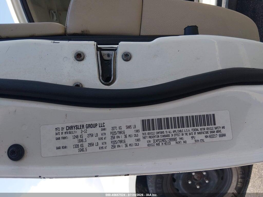 3C4PDCAB5CT289985 2012 DODGE JOURNEY photo no. 9