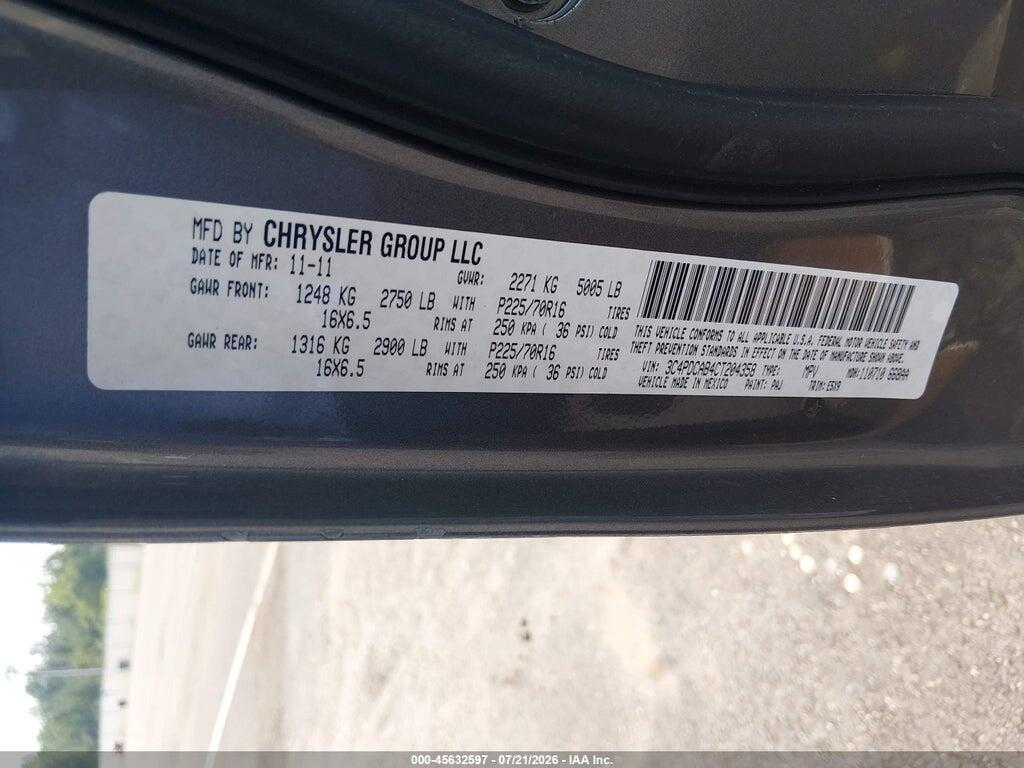 3C4PDCAB4CT204358 2012 DODGE JOURNEY photo no. 9