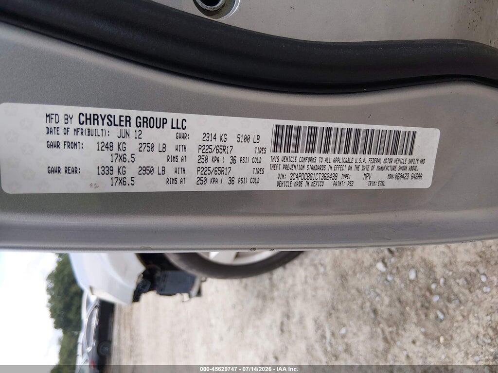 3C4PDCBG1CT362439 2012 DODGE JOURNEY photo no. 9