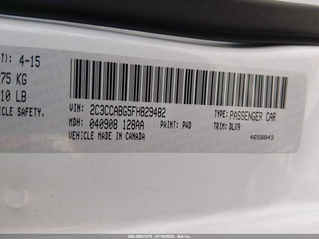 2C3CCABG5FH829482 2015 CHRYSLER 300 photo no. 9