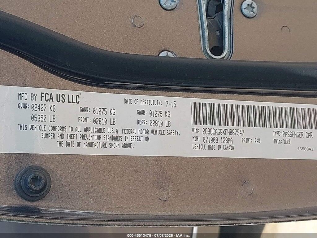 2C3CCAGGXFH887547 2015 CHRYSLER 300 photo no. 9