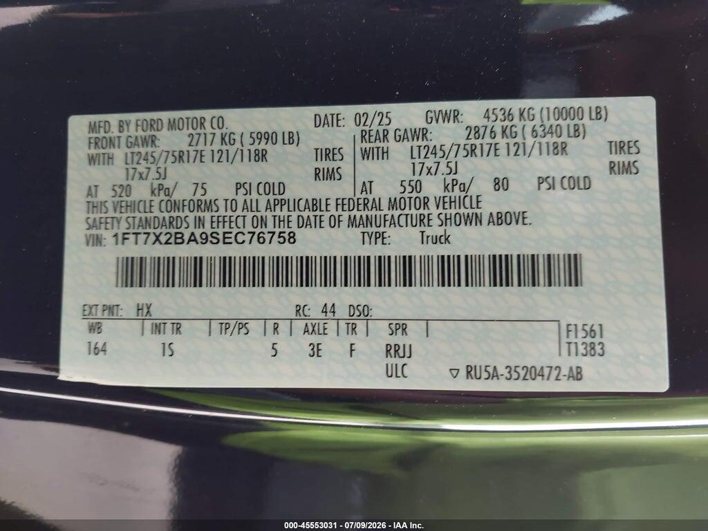 1FT7X2BA9SEC76758 2025 FORD F-250 photo no. 9