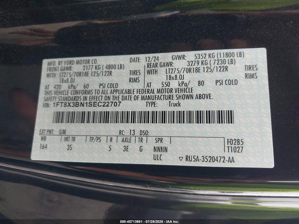 1FT8X3BN1SEC22707 2025 FORD F-350 photo no. 9