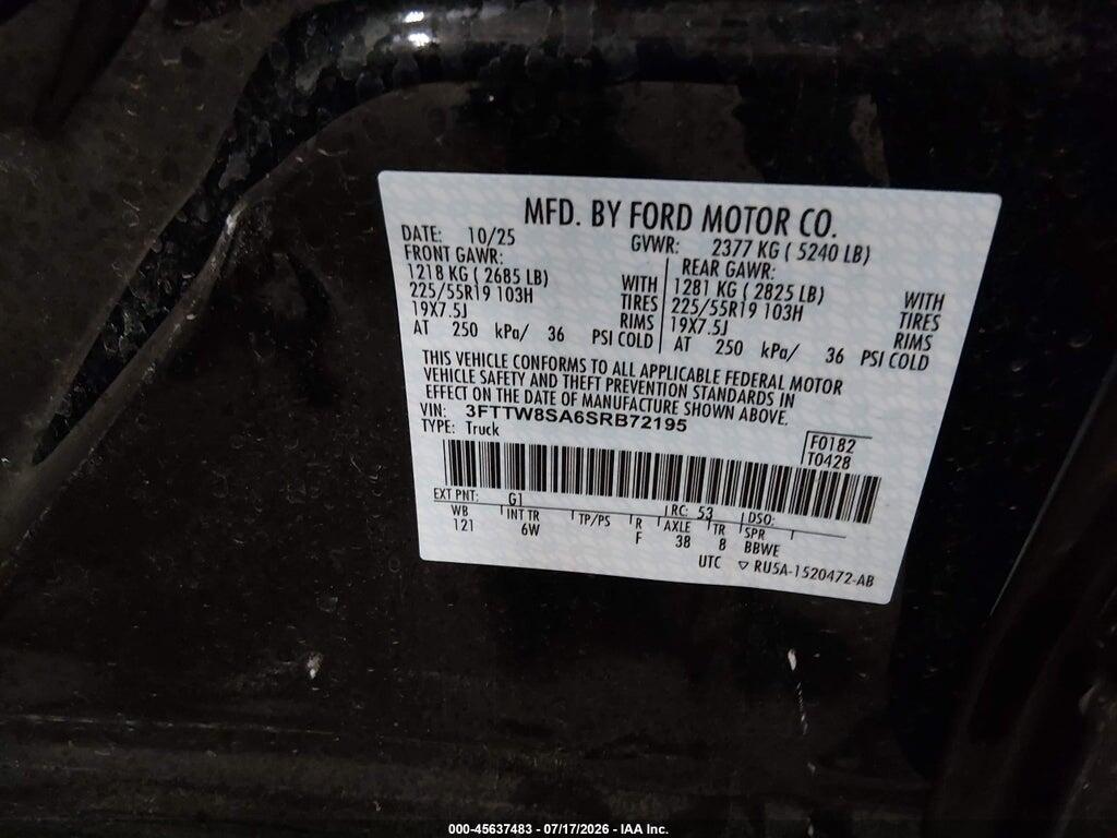 3FTTW8SA6SRB72195 2025 FORD MAVERICK photo no. 9