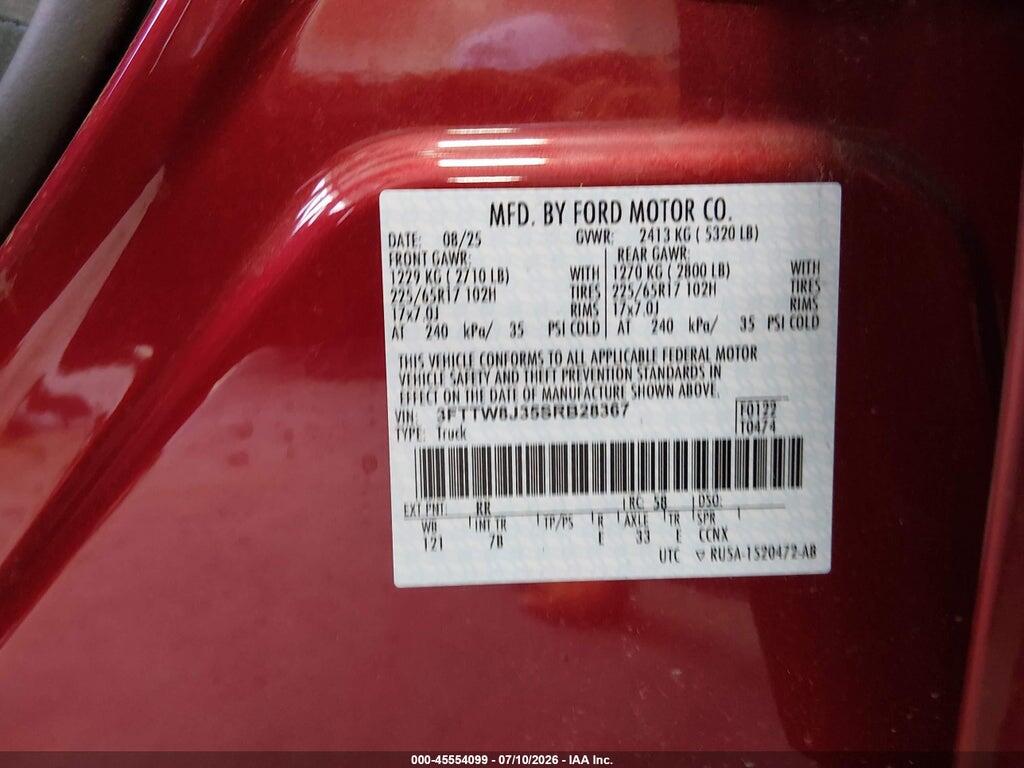 3FTTW8J35SRB28367 2025 FORD MAVERICK photo no. 9