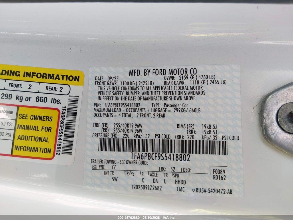 1FA6P8CF9S5418802 2025 FORD MUSTANG photo no. 9