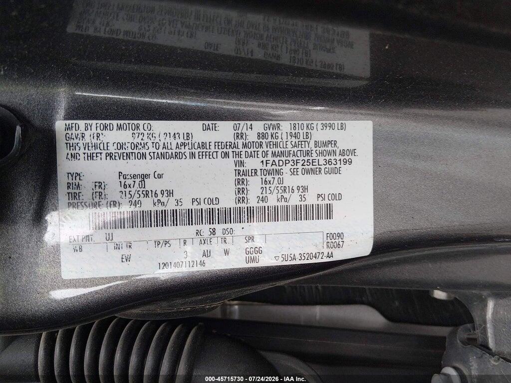 1FADP3F25EL363199 2014 FORD FOCUS photo no. 9