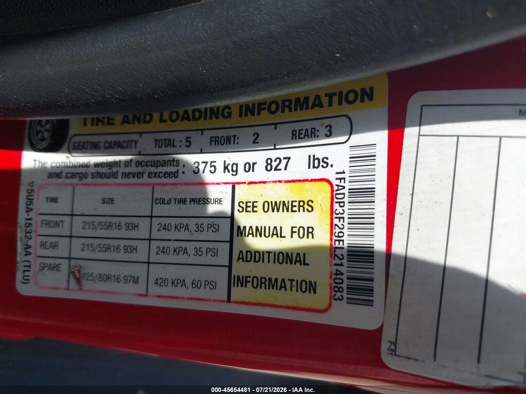 1FADP3F29EL214083 2014 FORD FOCUS photo no. 9