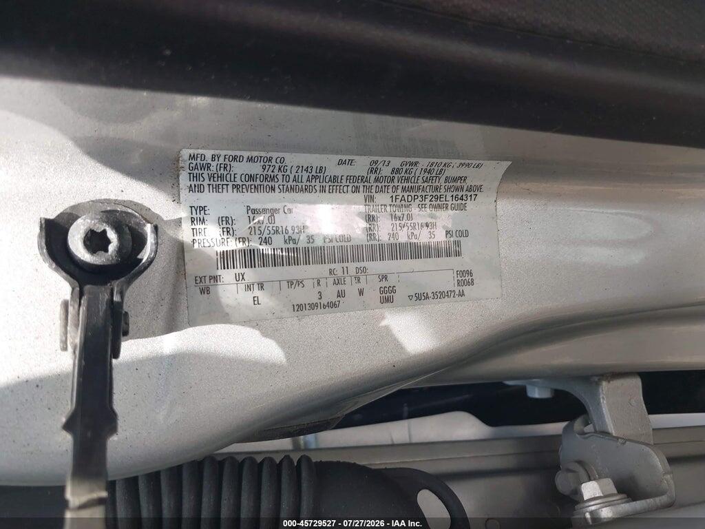 1FADP3F29EL164317 2014 FORD FOCUS photo no. 9