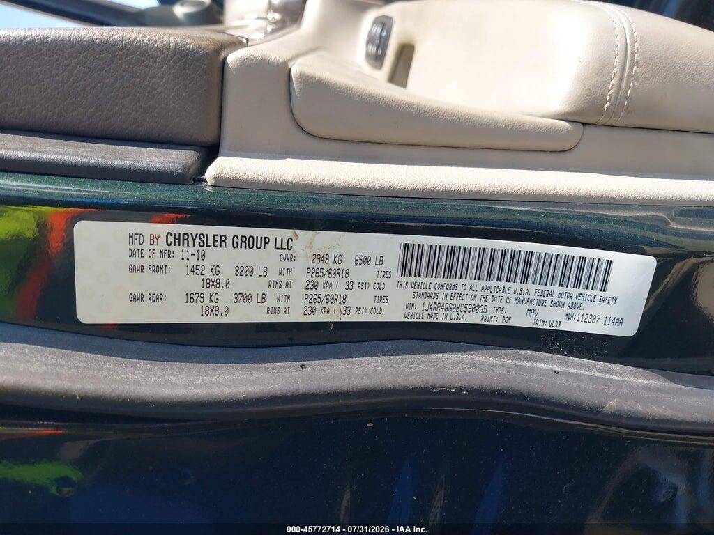 1J4RR4GG0BC590235 2011 JEEP GRAND CHEROKEE photo no. 9