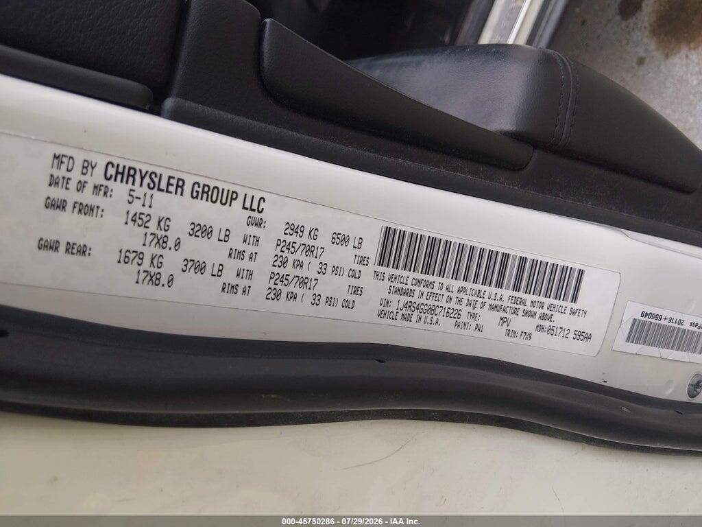 1J4RS4GG0BC716226 2011 JEEP GRAND CHEROKEE photo no. 9