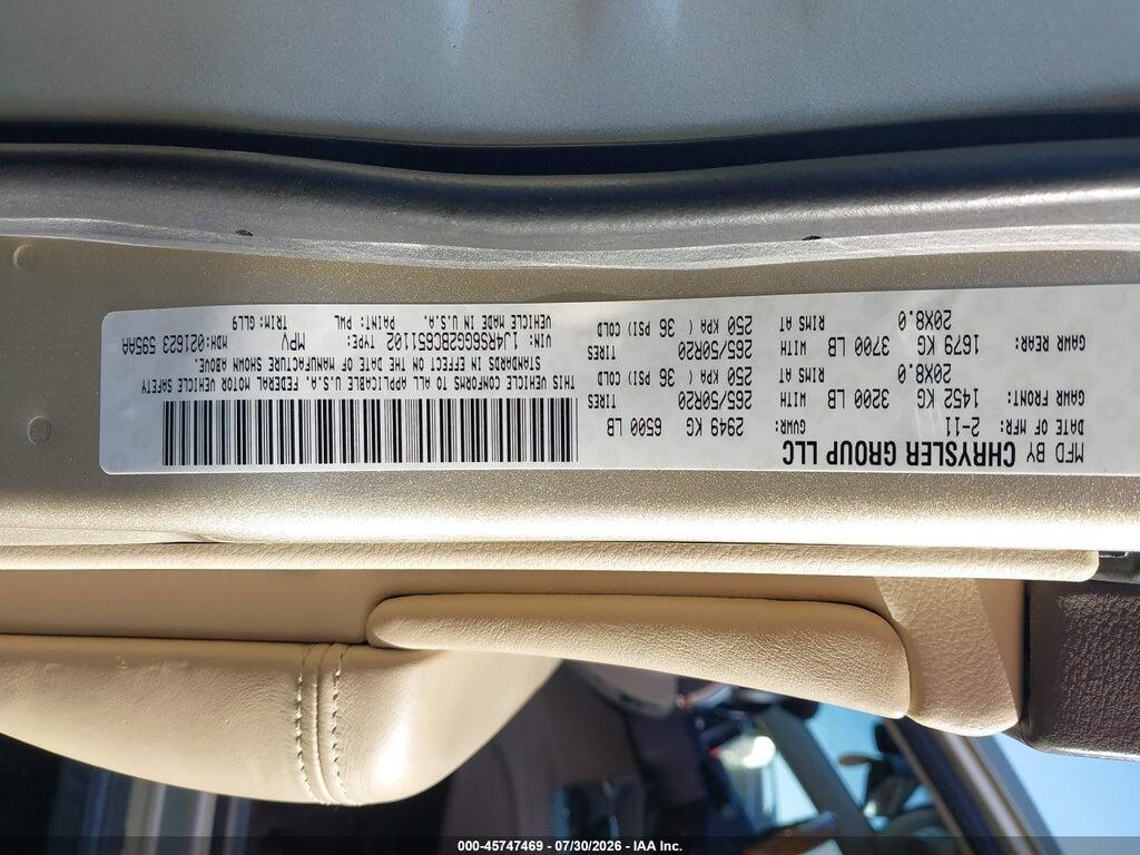 1J4RS6GG2BC651102 2011 JEEP GRAND CHEROKEE photo no. 9