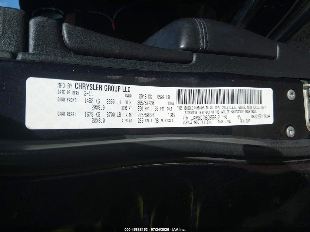 1J4RS6GT3BC659612 2011 JEEP GRAND CHEROKEE photo no. 9