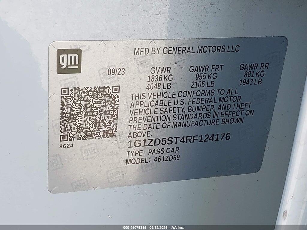 1G1ZD5ST4RF124176 2024 CHEVROLET MALIBU photo no. 9