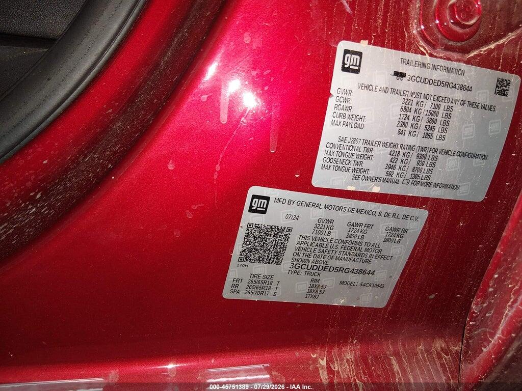 3GCUDDED5RG438644 2024 CHEVROLET SILVERADO 1500 photo no. 9