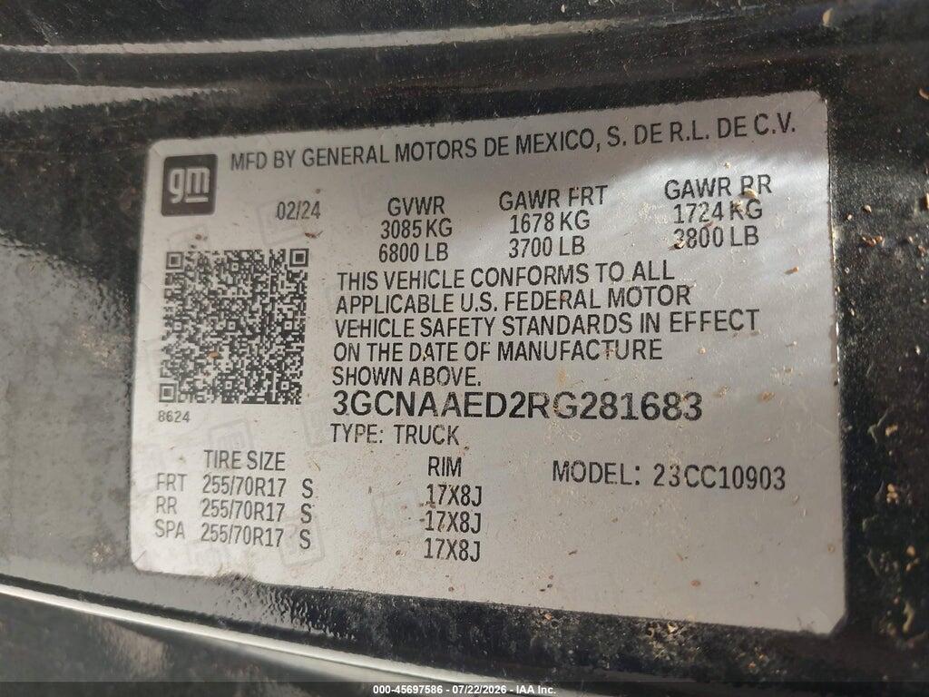 3GCNAAED2RG281683 2024 CHEVROLET SILVERADO 1500 photo no. 9