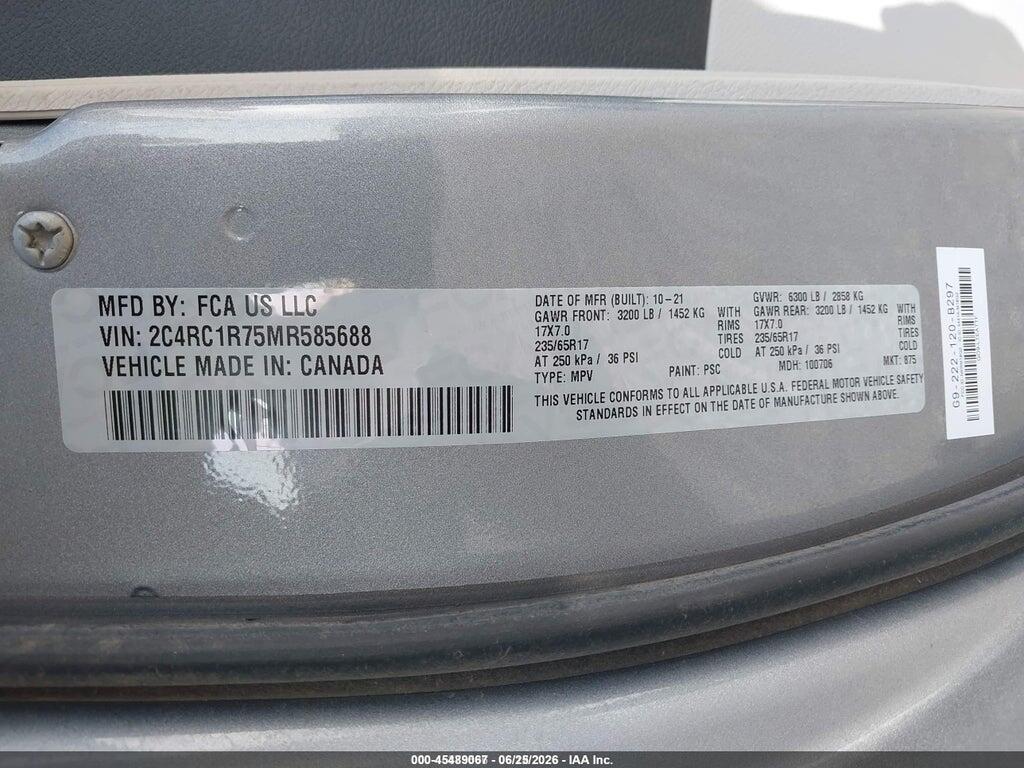 2C4RC1R75MR585688 2021 CHRYSLER PACIFICA HYBRID photo no. 9
