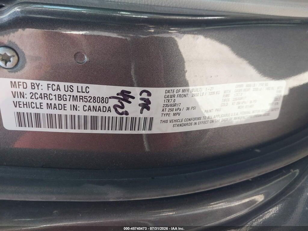 2C4RC1BG7MR528080 2021 CHRYSLER PACIFICA photo no. 9