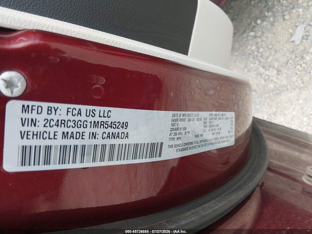 2C4RC3GG1MR545249 2021 CHRYSLER PACIFICA photo no. 9