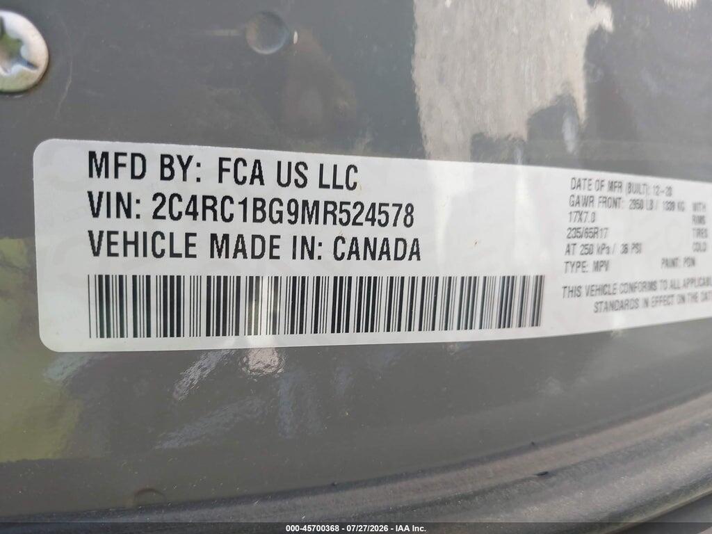 2C4RC1BG9MR524578 2021 CHRYSLER PACIFICA photo no. 9