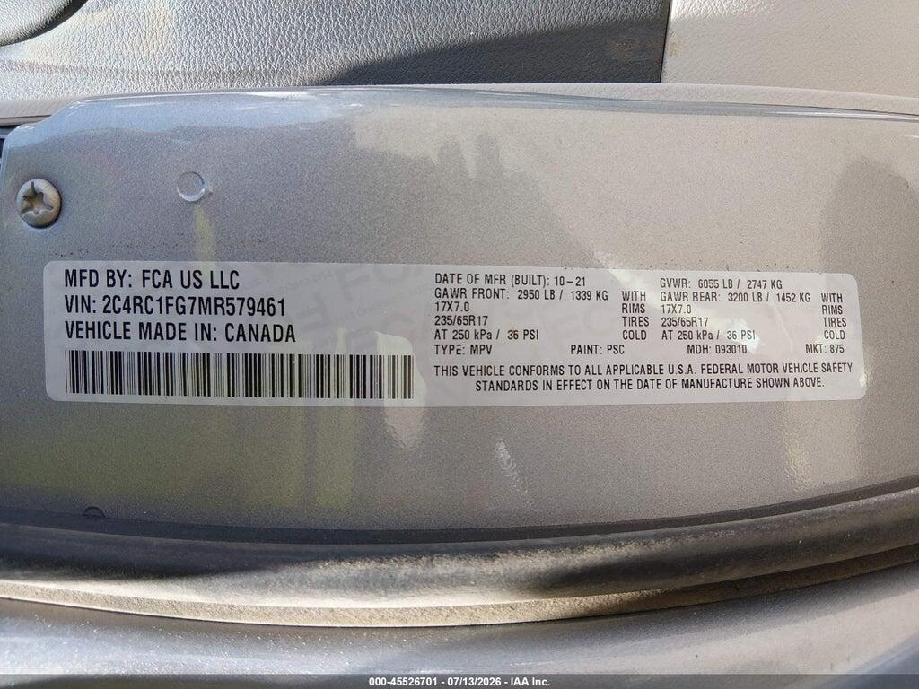 2C4RC1FG7MR579461 2021 CHRYSLER PACIFICA photo no. 9