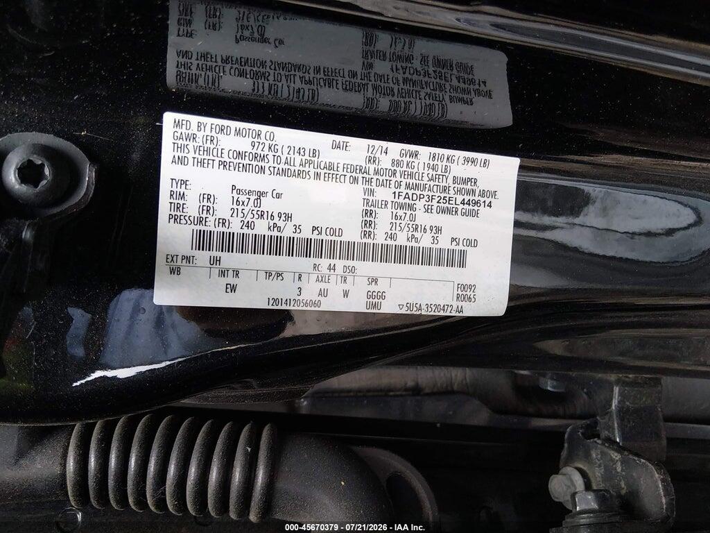 1FADP3F25EL449614 2014 FORD FOCUS photo no. 9